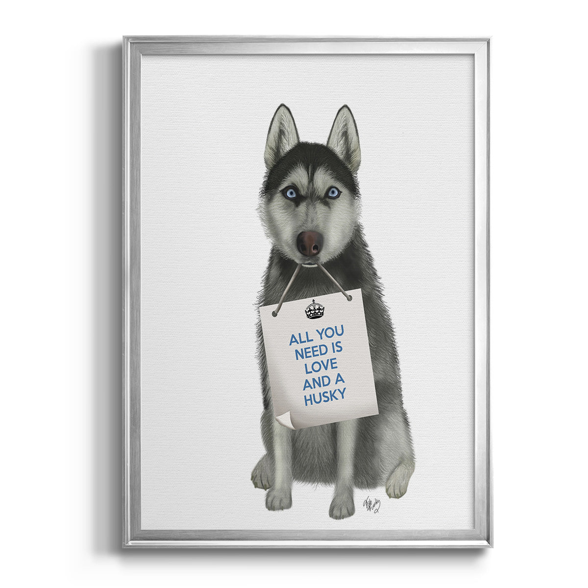 Love and Husky - Modern Framed Canvas Print