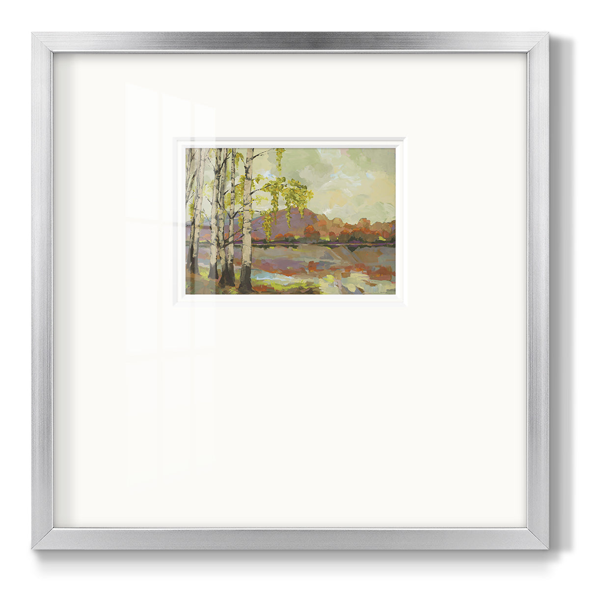 Birch Stand - Double Matboard Framed Print
