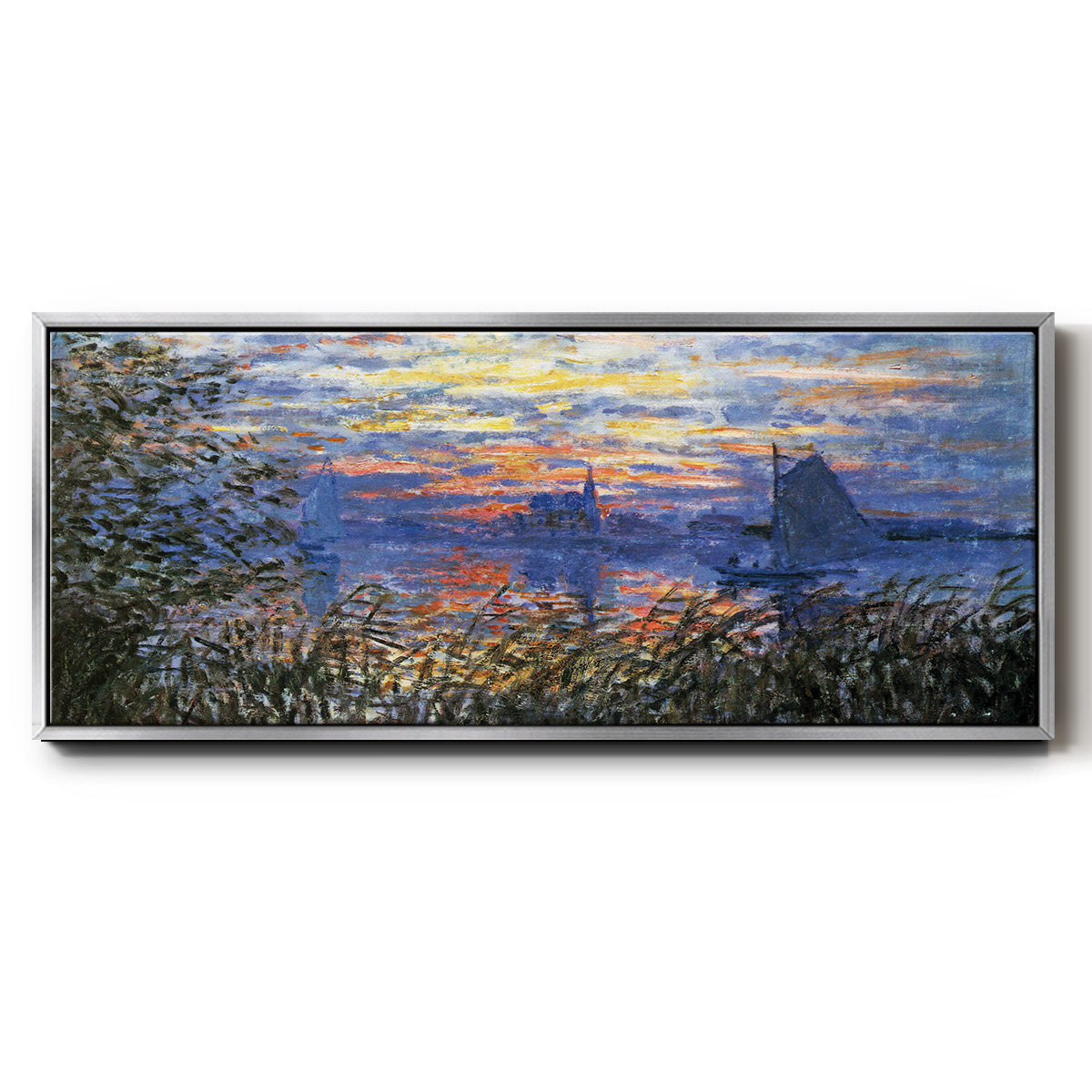 Sunset on the Seine - Floater Framed Canvas Print