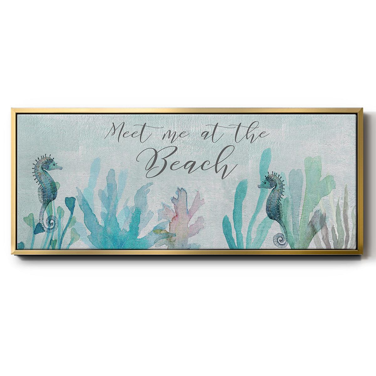 Seahorses and Coral - Floater Framed Canvas Print