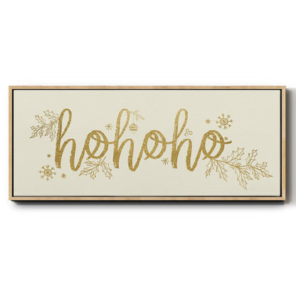 Golden HoHoHo - Floater Framed Canvas Print