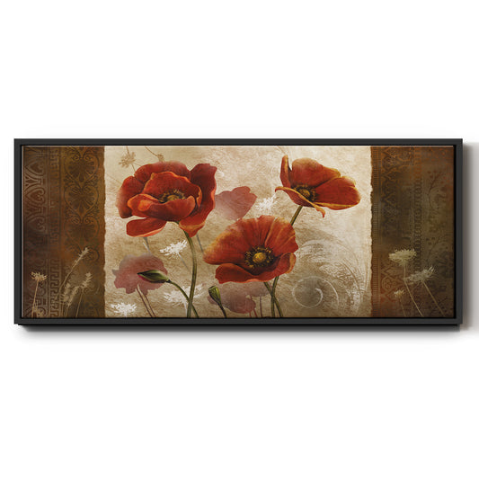 Poppy Morning - Floater Framed Canvas Print