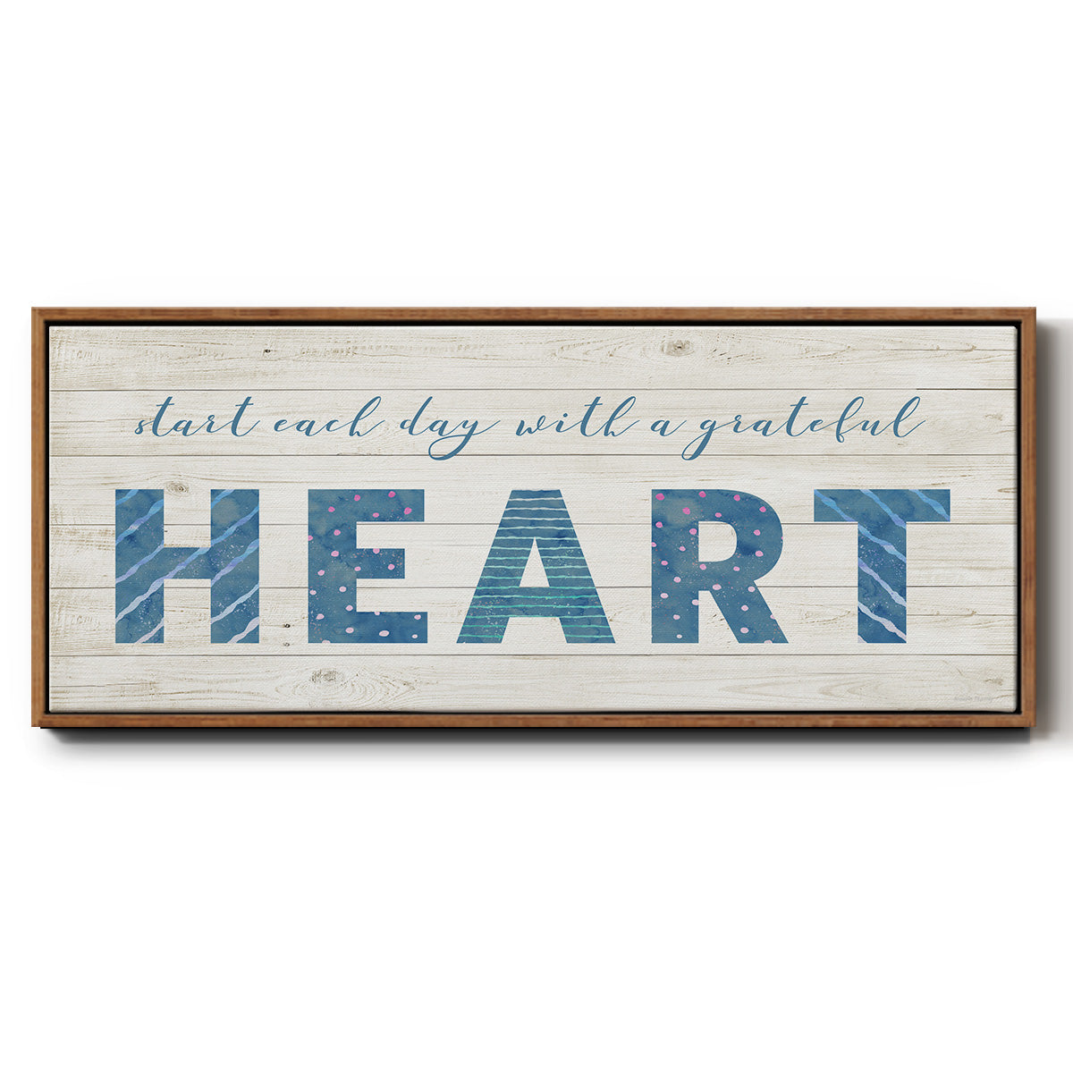 Grateful Heart - Floater Framed Canvas Print