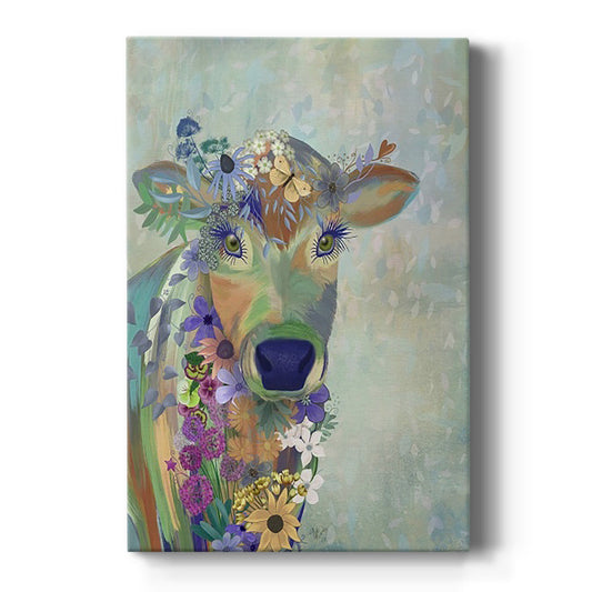 Fantastic Florals Cow - Canvas Art Print