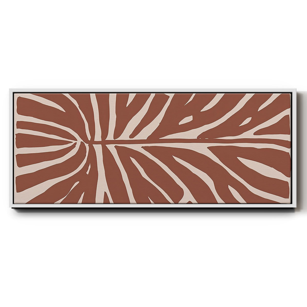 Terra Cotta Block Palms III - Floater Framed Canvas Print