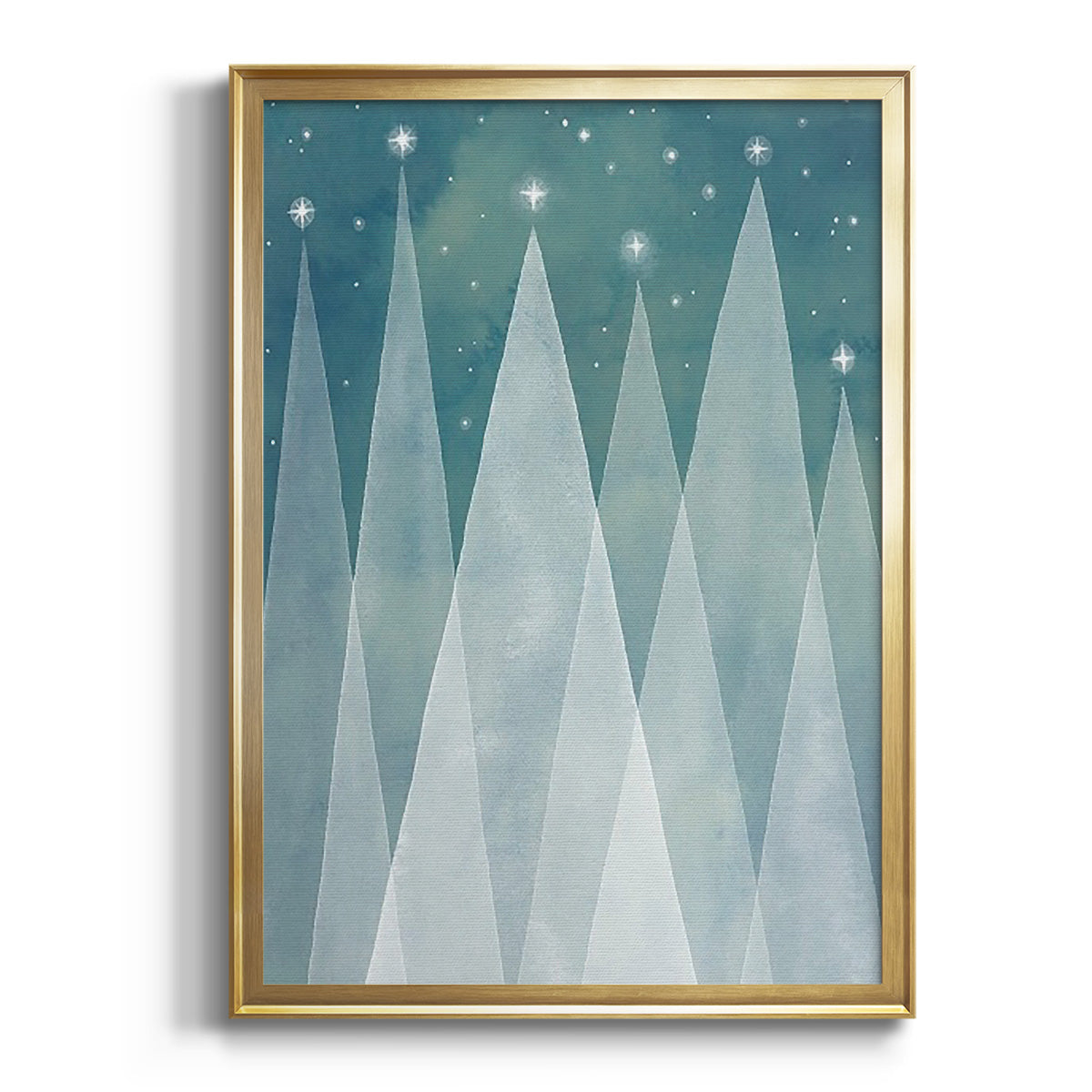 Mod Evergreens II - Modern Framed Canvas Print