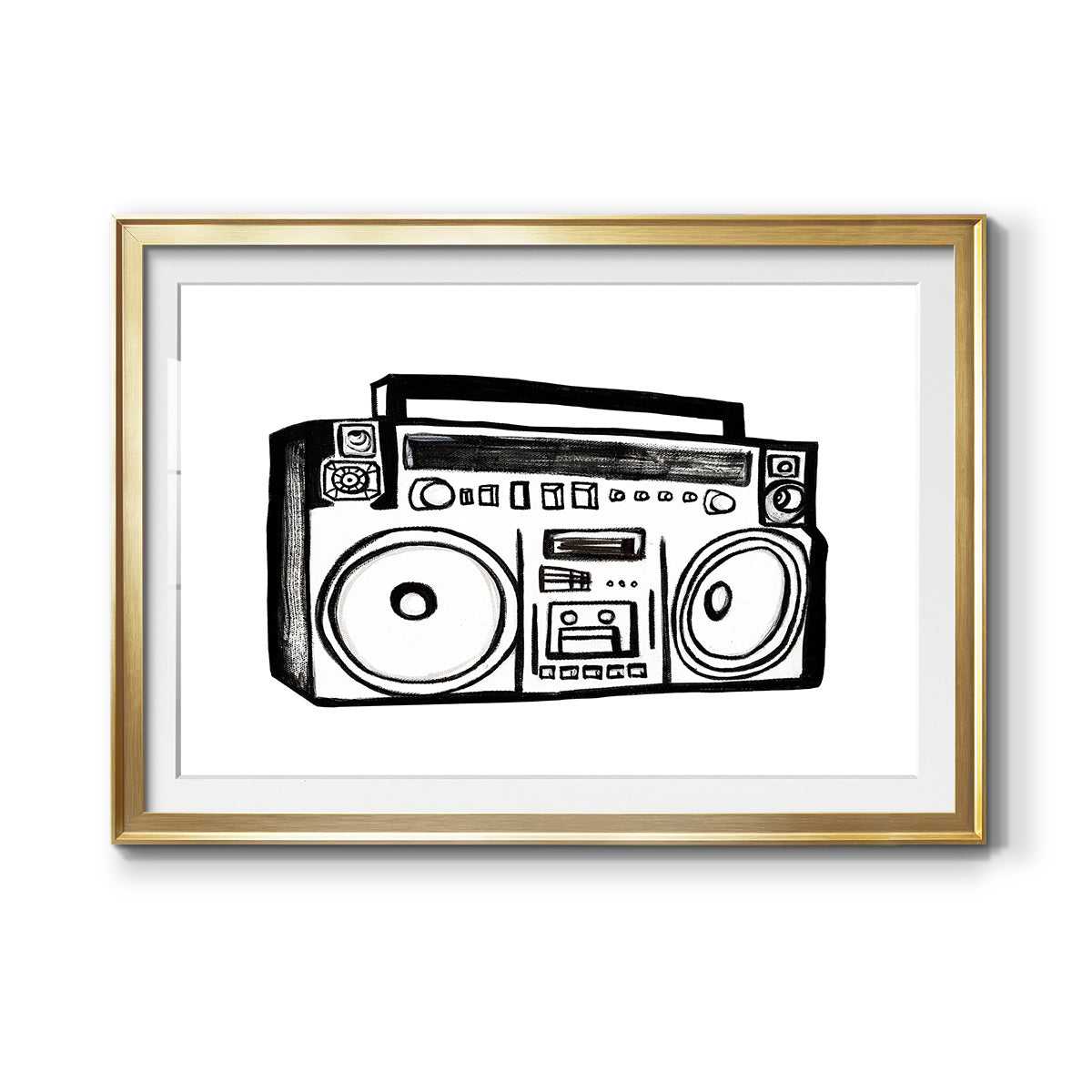 Boombox Sketch Premium Framed Print - Ready to Hang