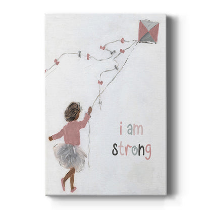 Girl Flying Kite - Canvas Art Print