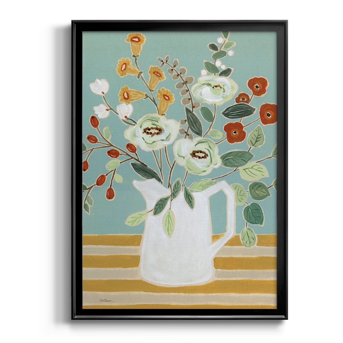 Joyful Blossoms II - Modern Framed Canvas Print