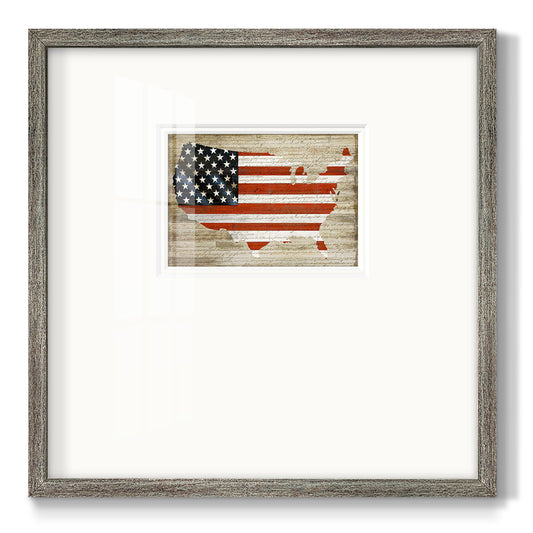 American Flag Premium Framed Print Double Matboard