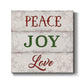 Peace Joy Love Premium Gallery Wrapped Canvas - Ready to Hang