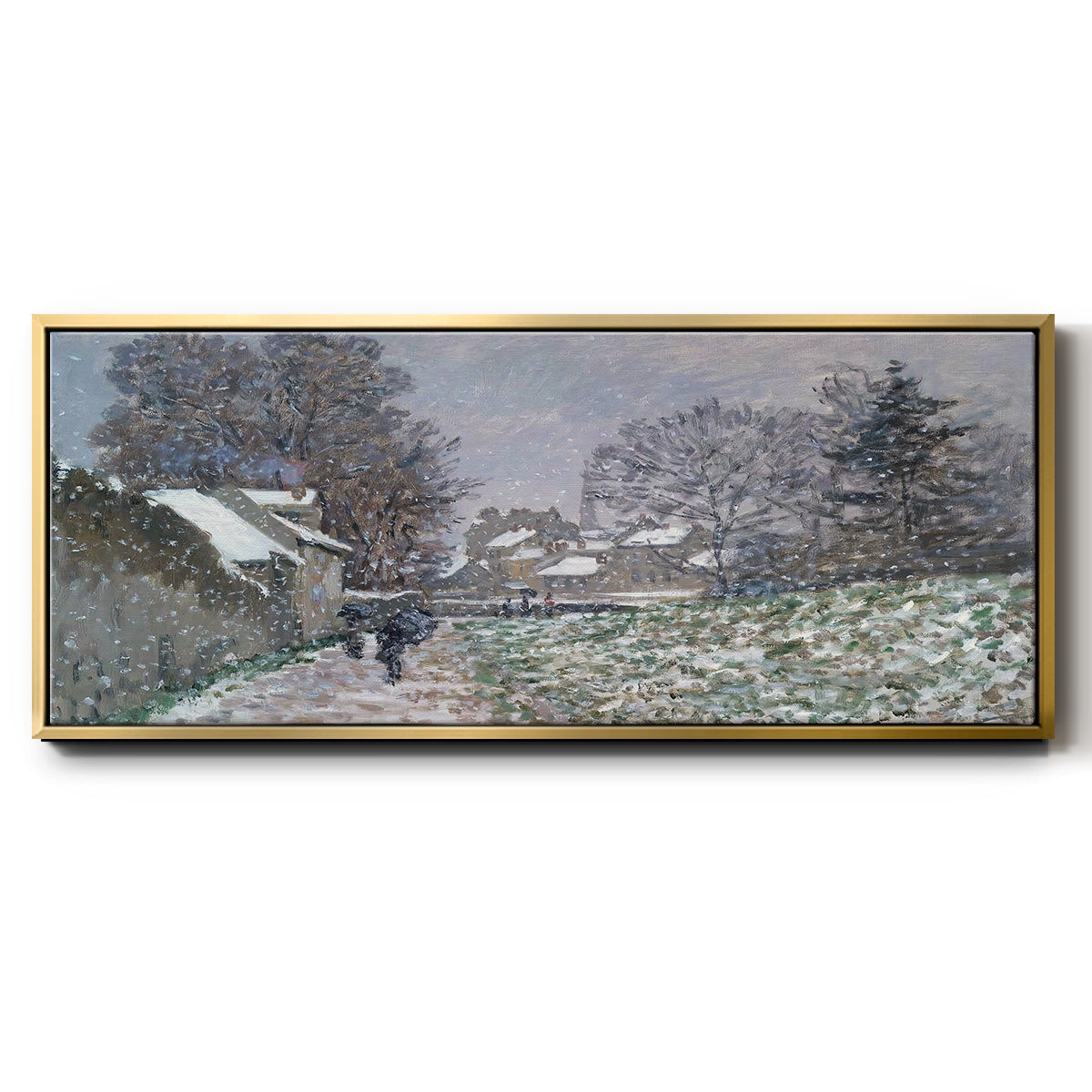 Snow at Argenteuil, 1874 - Floater Framed Canvas Print