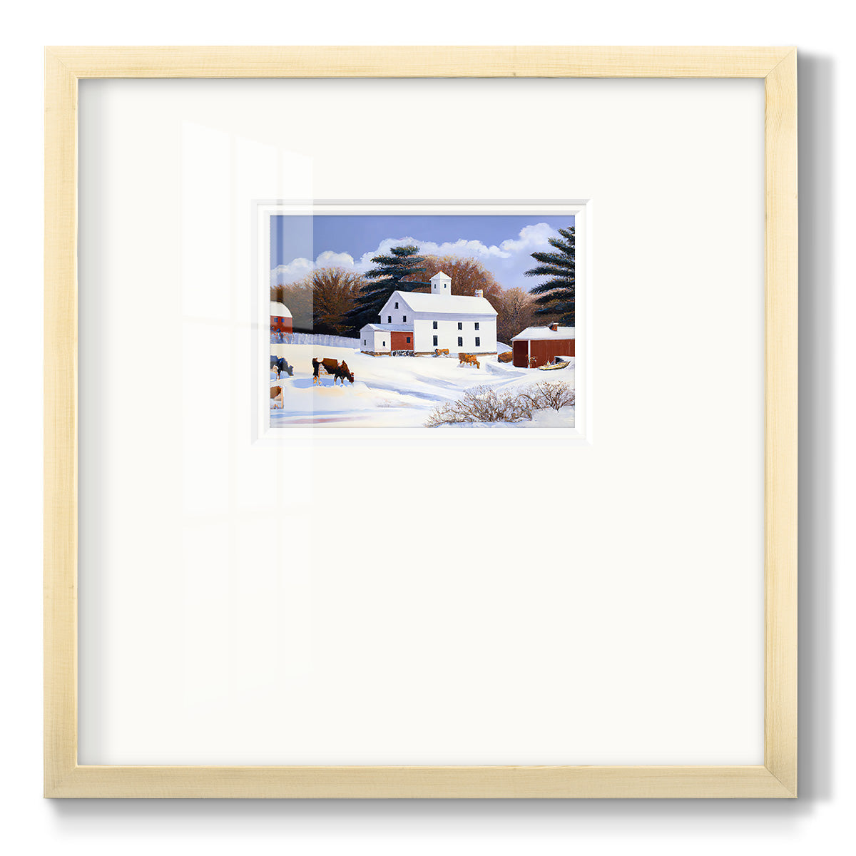 Winter Barn IV - Double Matboard Framed Print