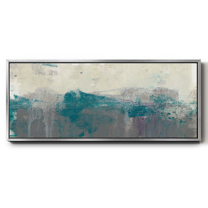 Teal Range II - Floater Framed Canvas Print