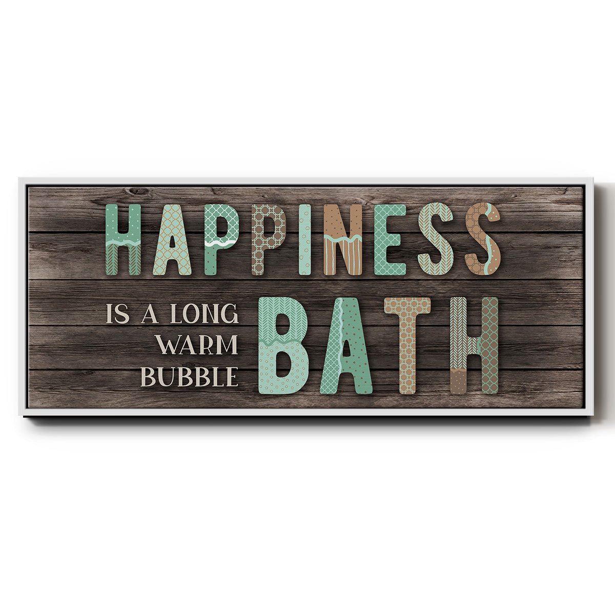 Happiness Bath - Floater Framed Canvas Print