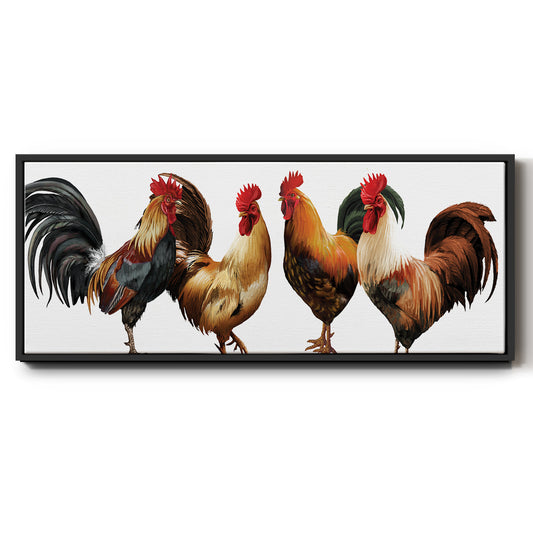 Rooster - Floater Framed Canvas Print