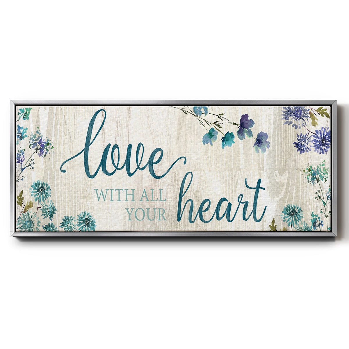 Love With All Your Heart - Floater Framed Canvas Print