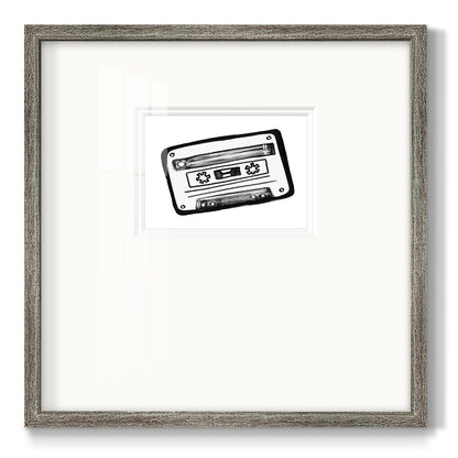 Cassette Sketch Premium Framed Print Double Matboard