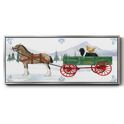 Santa's Farm Collection C - Floater Framed Canvas Print