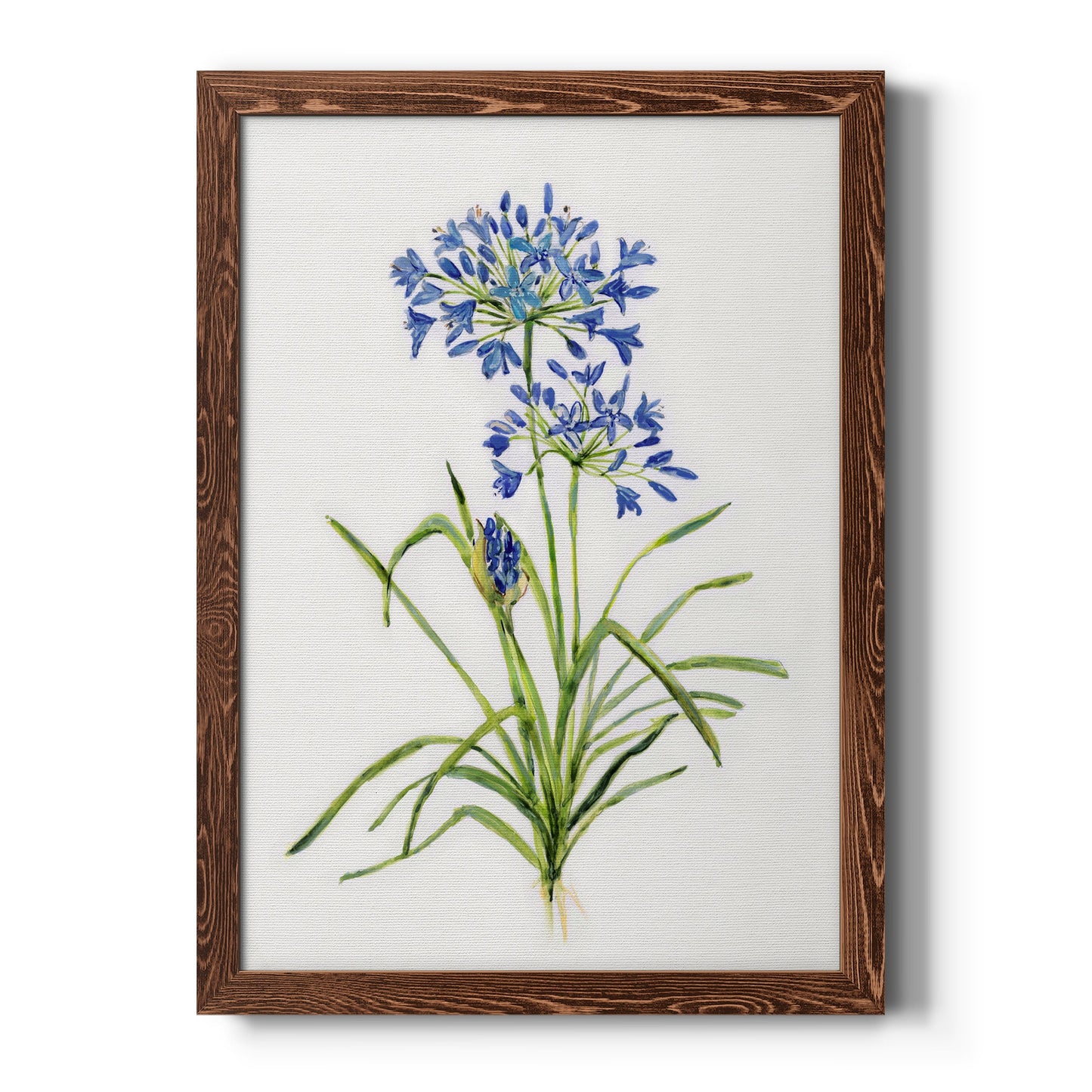 Blue Lively Botanical I - Premium Canvas Framed in Barnwood - Ready to Hang