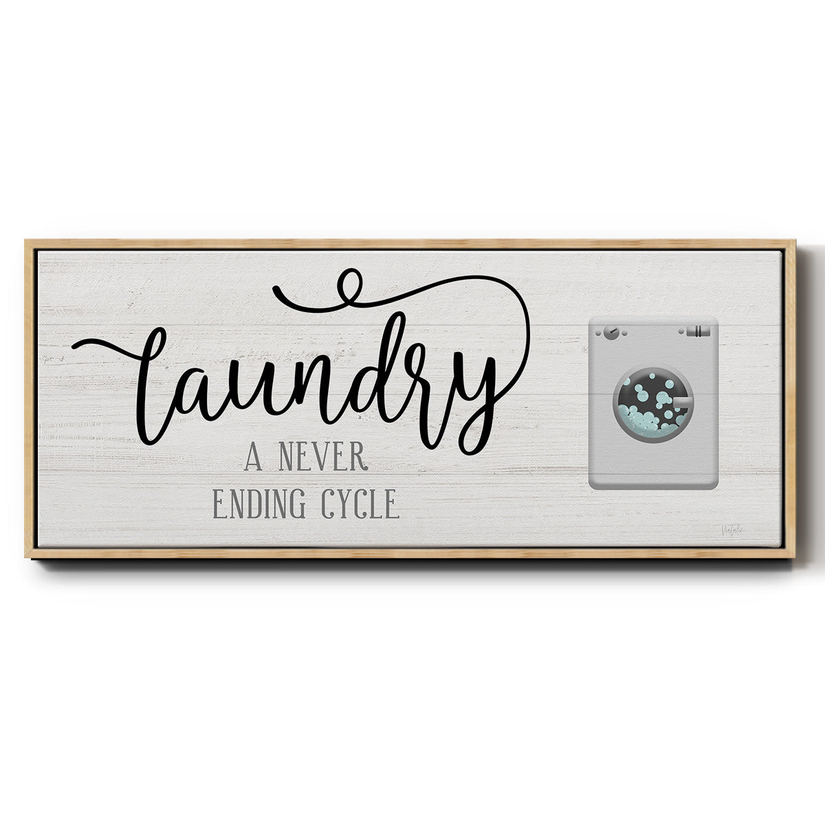 Never Ending Laundry - Floater Framed Canvas Print