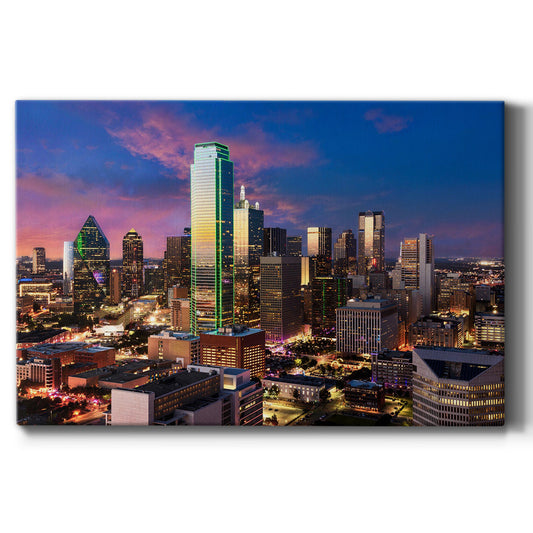 Dallas Skyline at Sunset - Canvas Art Print