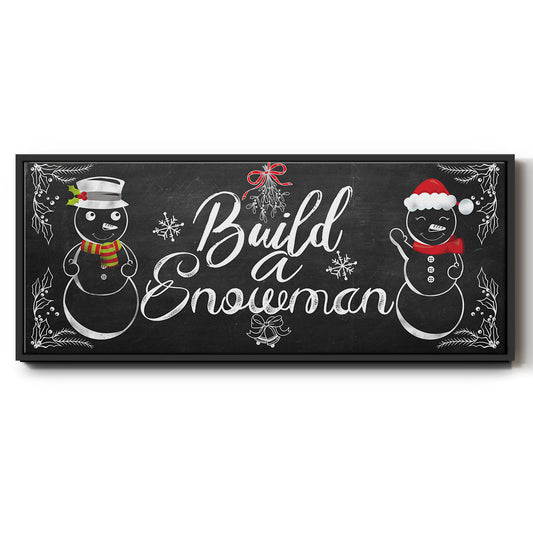 Build a Snowman - Floater Framed Canvas Print