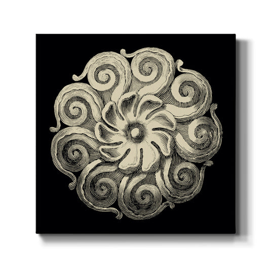 Black and Tan Rosette I - Canvas Art Print