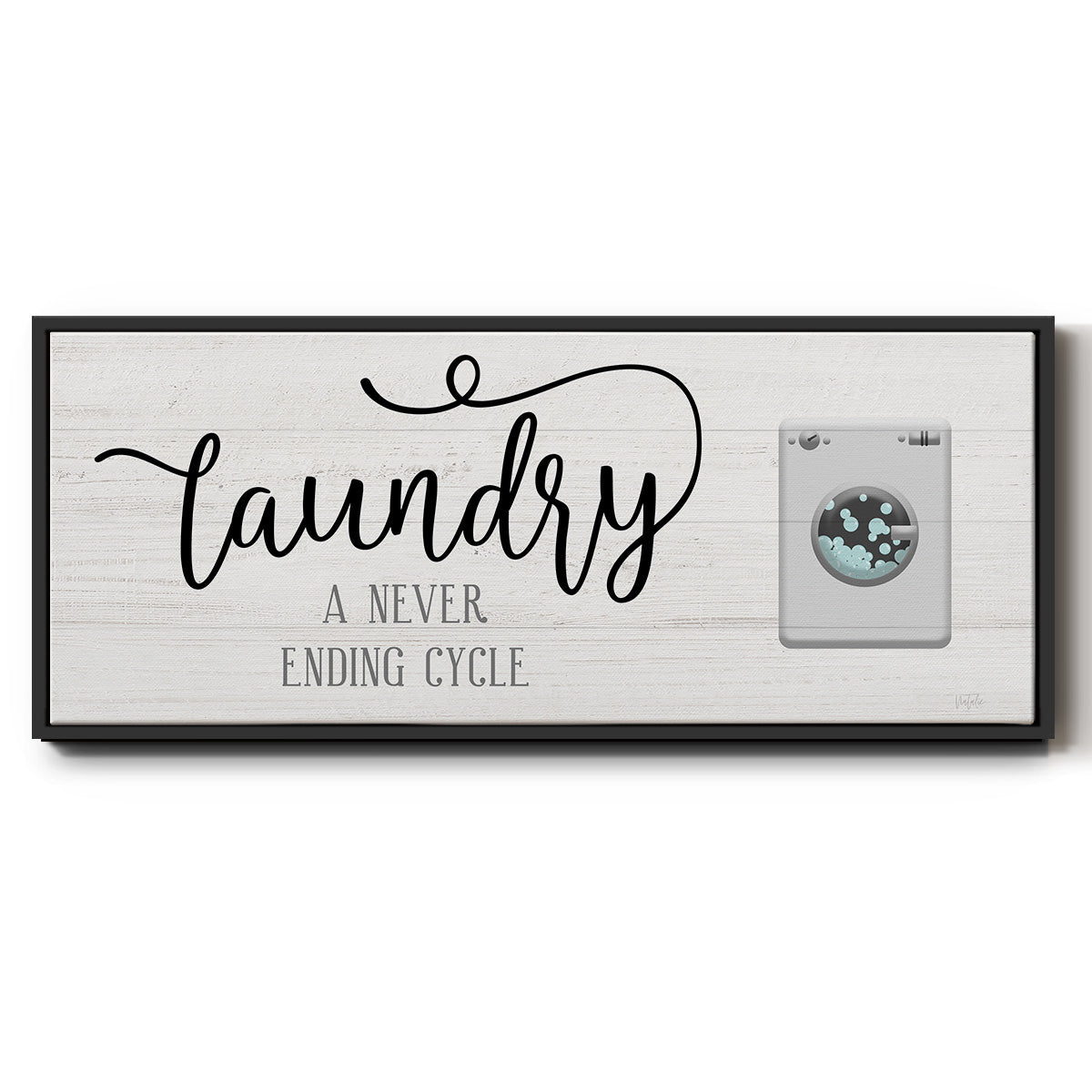 Never Ending Laundry - Floater Framed Canvas Print