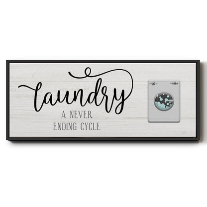 Never Ending Laundry - Floater Framed Canvas Print