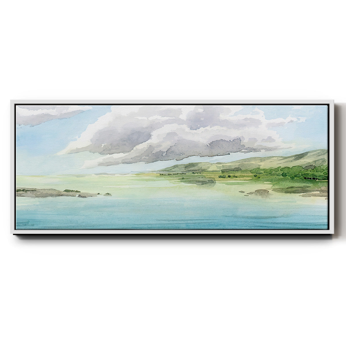 Clear Lagoon I - Floater Framed Canvas Print