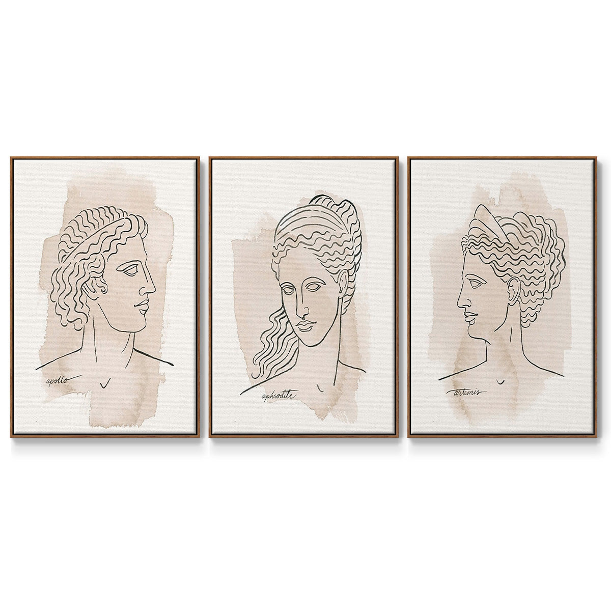 Greek Busts IV - Floater Framed Canvas Set