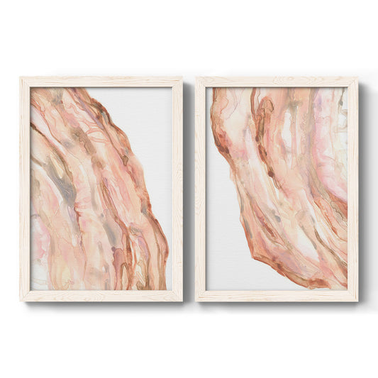 Rose Quartz I - Barnwood Framed Canvas Set