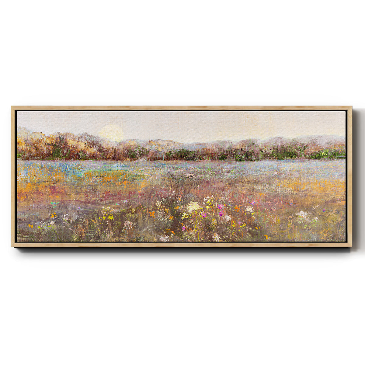Meadow Moonrise - Floater Framed Canvas Print
