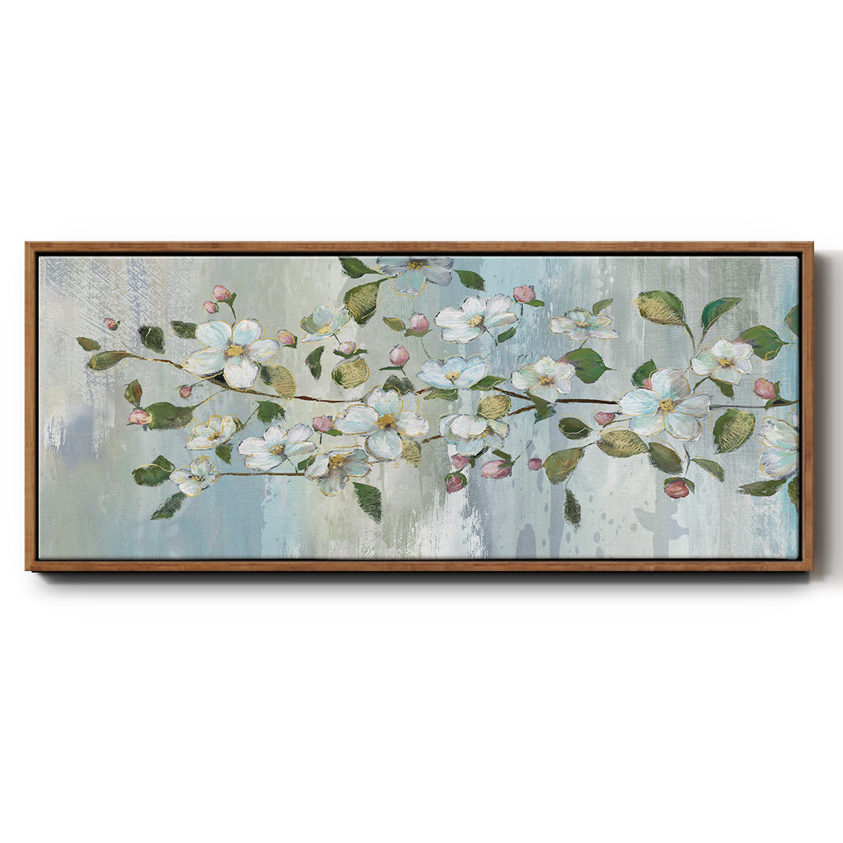 Painterly Blossoms - Floater Framed Canvas Print