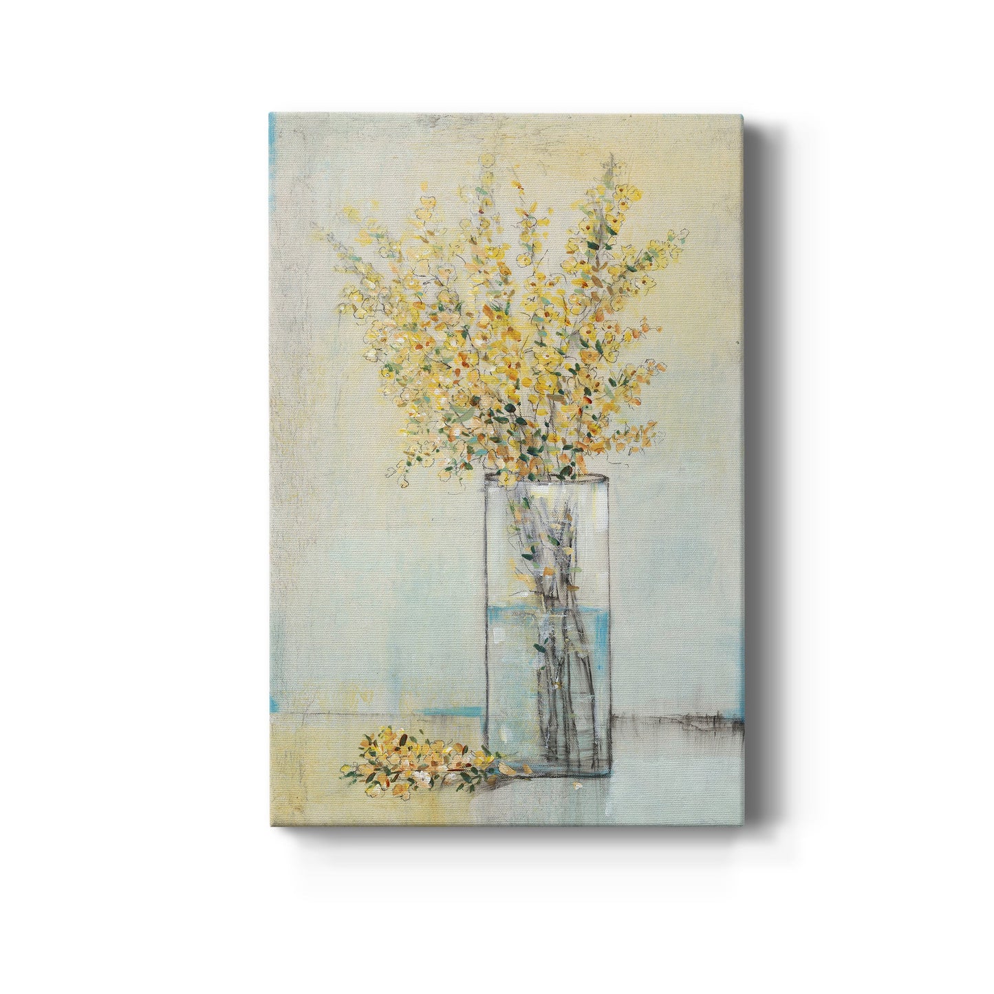 Yellow Spray in Vase I Premium Gallery Wrapped Canvas - Ready to Hang