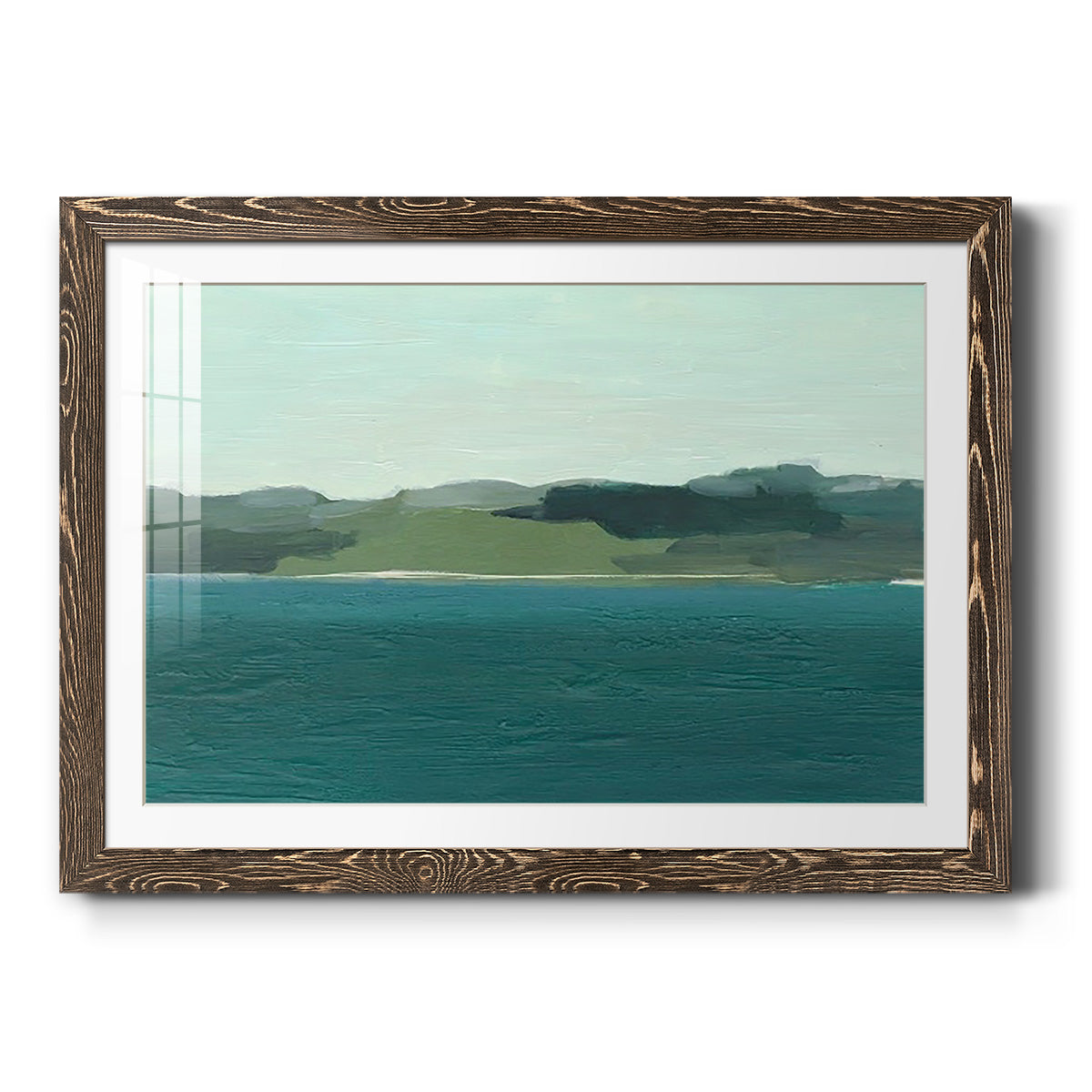 Calming Lake View I - Barnwood Framed Art Print