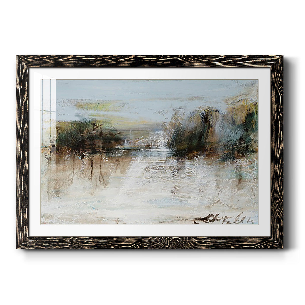 Wintery Horizon I - Barnwood Framed Art Print