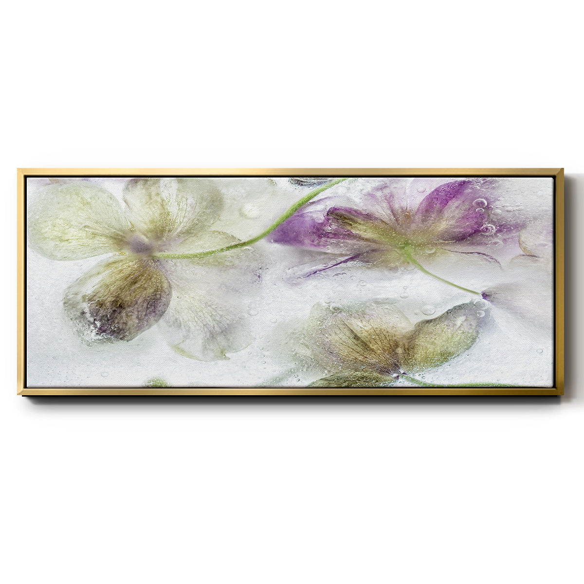 Frozen Floral IV - Floater Framed Canvas Print
