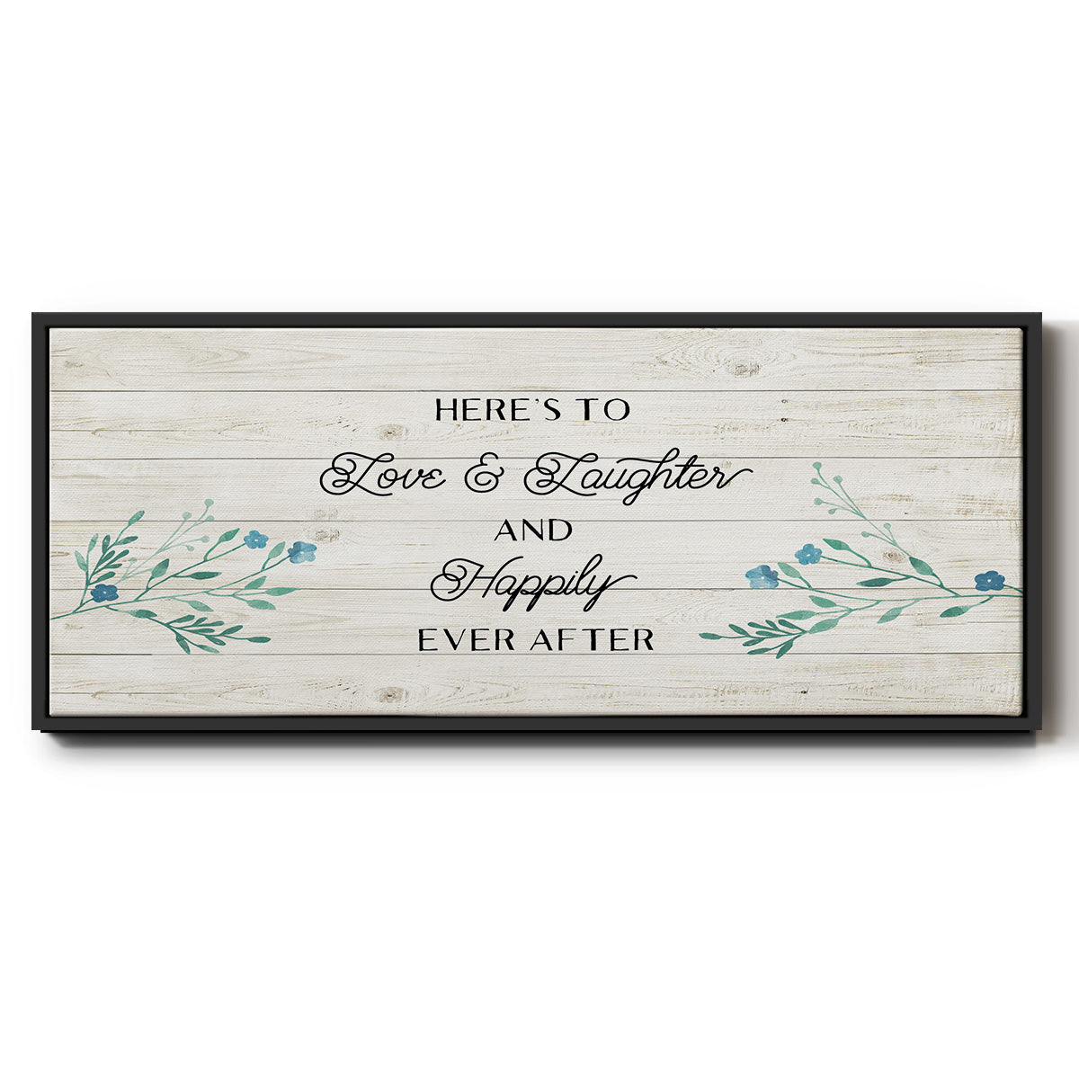 Floral Happily - Floater Framed Canvas Print