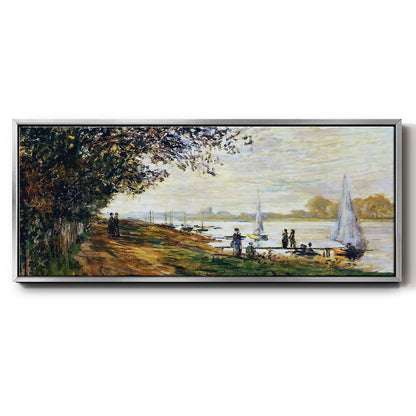 The Riverbank at Le Petit - Floater Framed Canvas Print