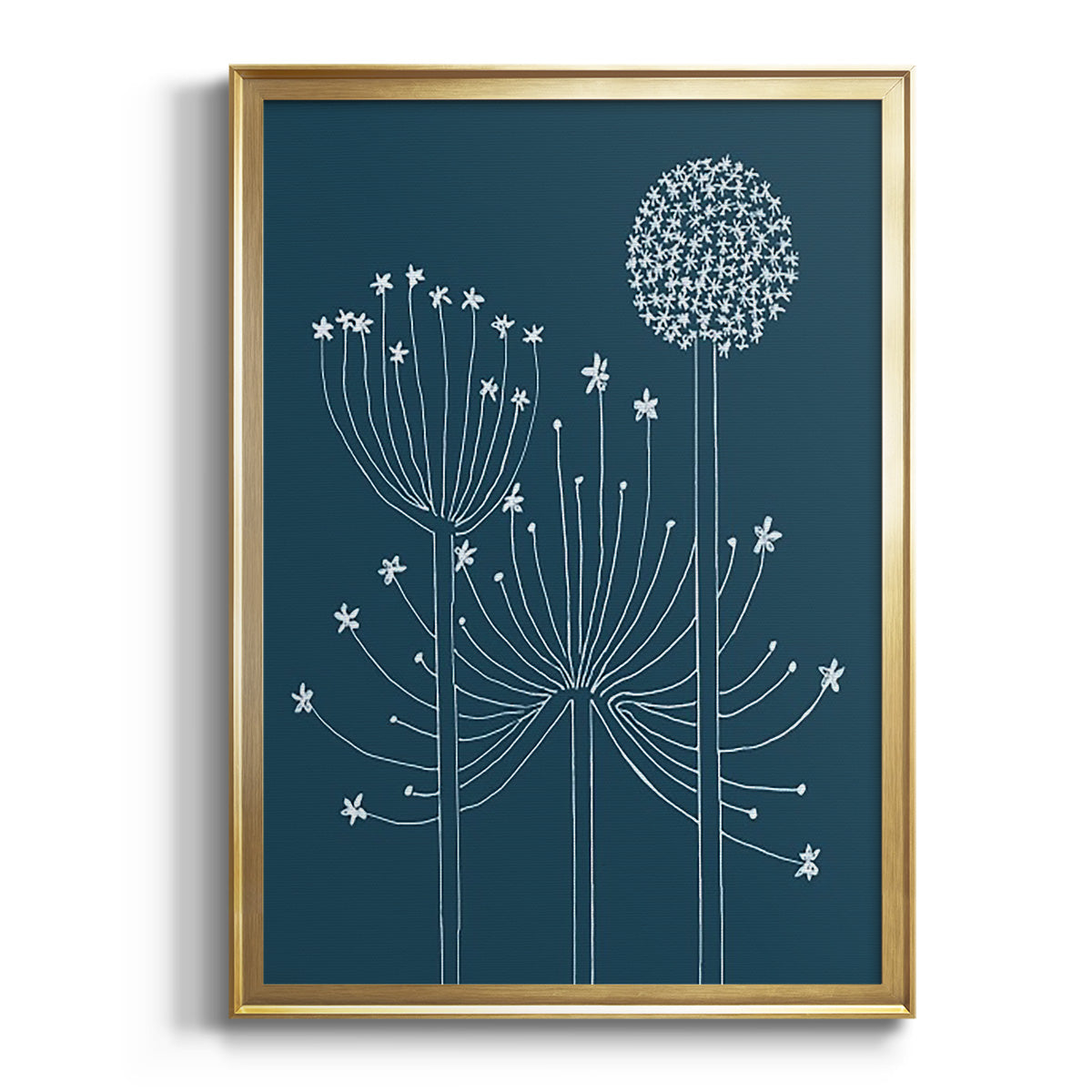 Graphic Alliums II - Modern Framed Canvas Print