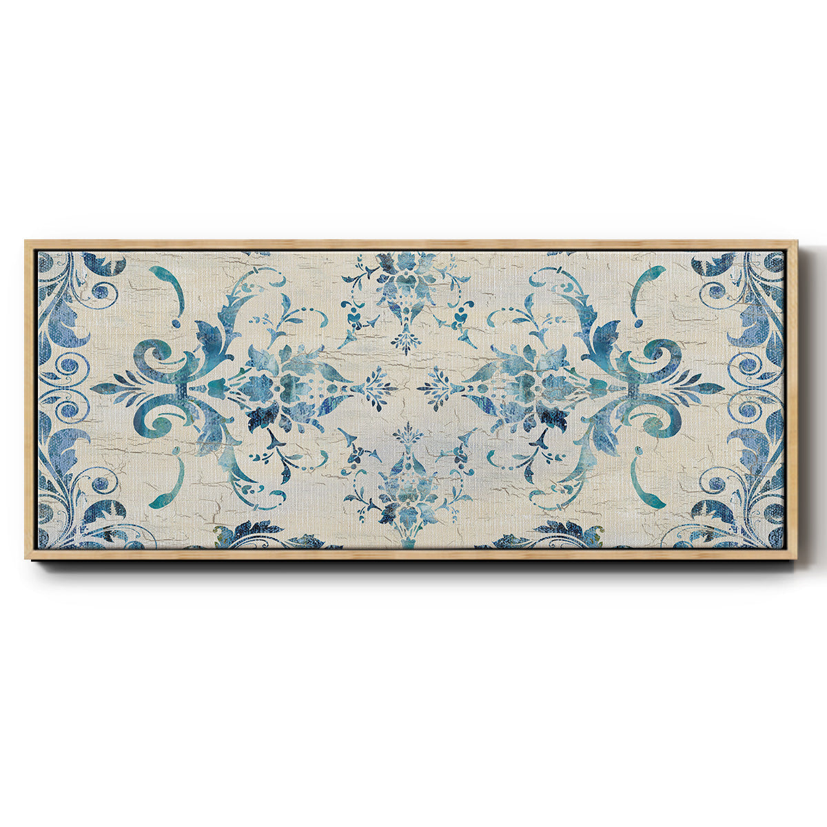 Border Damask - Floater Framed Canvas Print