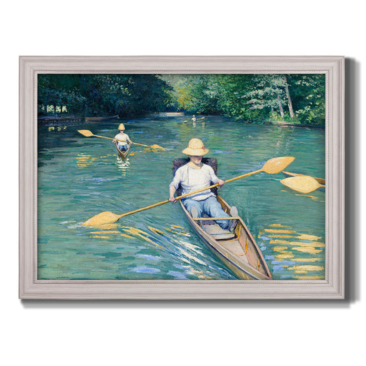 Skiffs on the Yerres - Ornate Framed Canvas Print