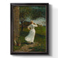 Narrative religious genre scene by Winslow Homer printed on canvas in an ornate black frame with gilded inner detail with a vertical orientation.