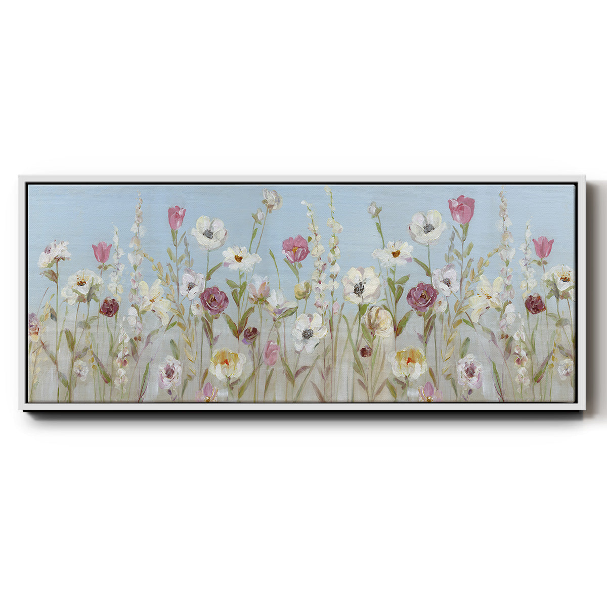Meadow Spring Blooms - Floater Framed Canvas Print