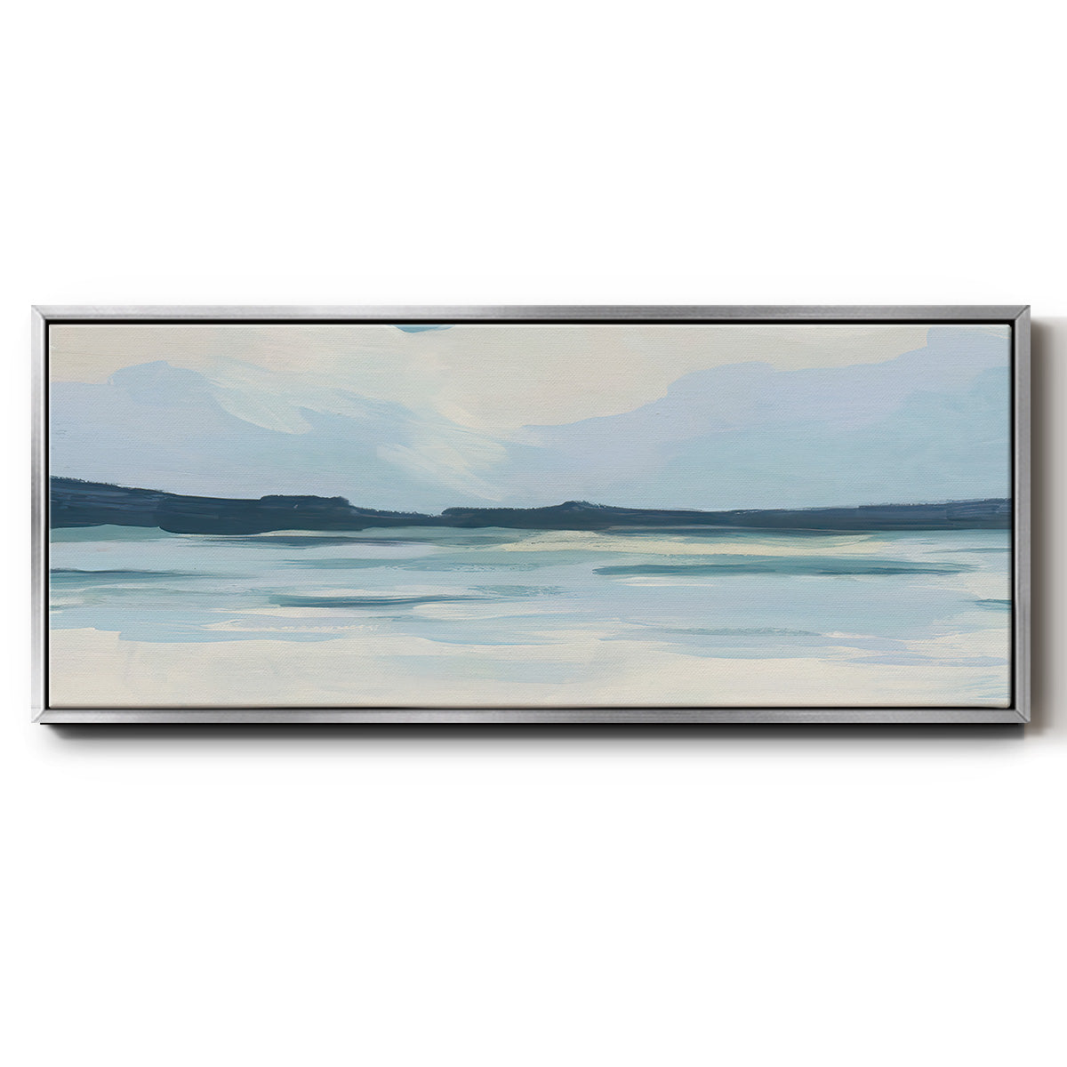 Cream Coastline I - Floater Framed Canvas Print