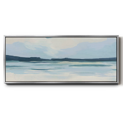 Cream Coastline I - Floater Framed Canvas Print