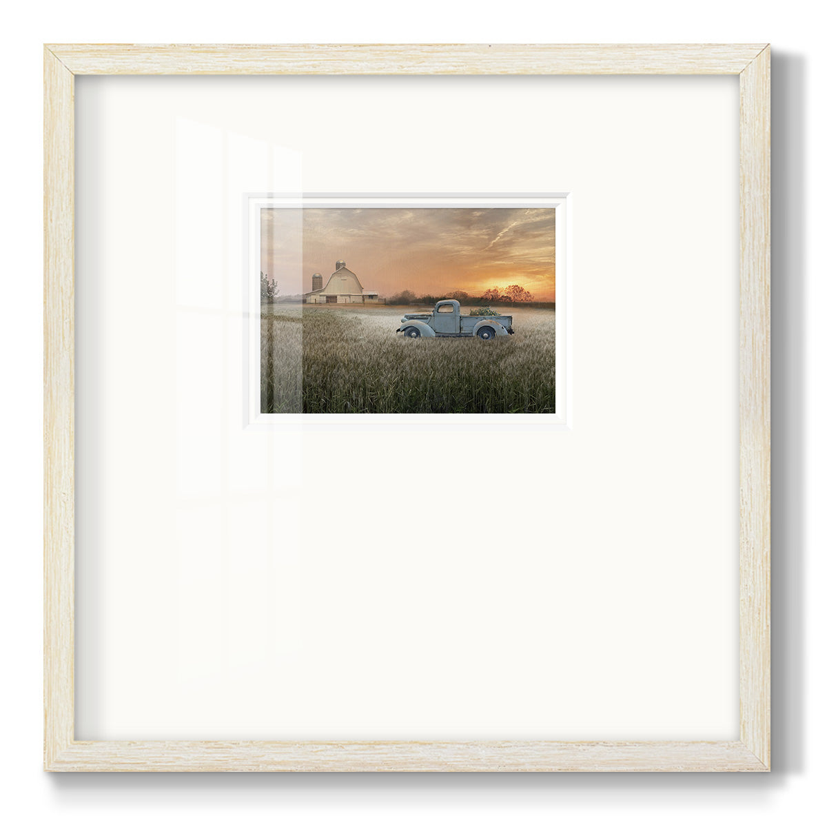 Evening Farm - Double Matboard Framed Print