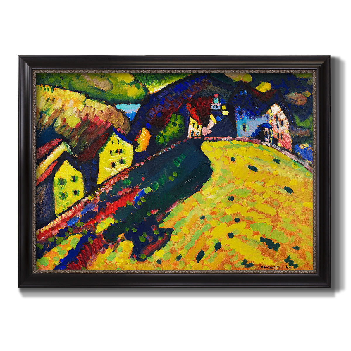 Houses at Murnau - Ornate Framed Canvas Print
